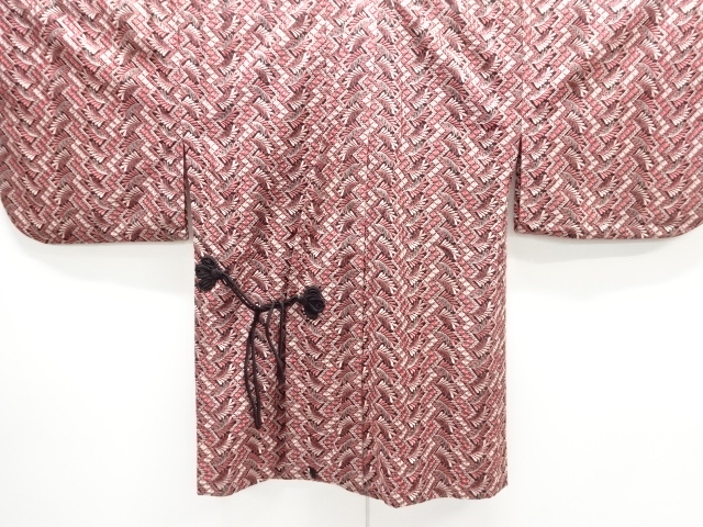 JAPANESE ANTIQUE DOCHUGI / TAISHO ROMAN STYLE / SILK / LACE / PLANTS